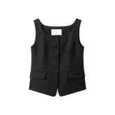 Women's Cropped Slim-Fit U-Neck Vest