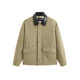 Men's Vintage Tweed-Texture Quilted Jacket