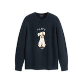 Men's Relaxed Fit Textured Jacquard Sweater