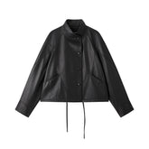 Women's Lambskin Stand-Collar Moto Jacket
