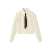 Women's Cotton Drop-shoulder Crop Shirt