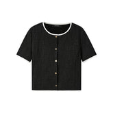 Women's Tweed-Style Jacquard Cami & T-Shirt Set