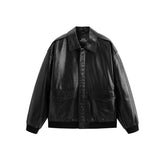 Men's Waxed Leather Bomber Jacket