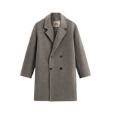 Men's Double-Breasted Yak Wool-Blend Coat