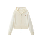 Women's Cropped Dual-Zip Hooded Cardigan