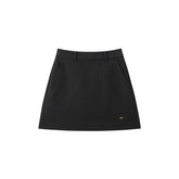 Women's Black Brushed A-Line Mini Skirt