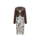 Women's Printed Dress & Cardigan Set