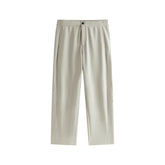 Men's Beige Relaxed Curved-Leg Sweatpants
