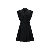 Women's Double-Breasted Trench-Style Waist Dress