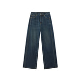 Women's Washed High-Waist Wide-Leg Jeans