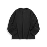 Men's Solid Henley Long-Sleeve T-Shirt