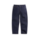 Men's Vintage Contrast-Stitch Wide-Leg Jeans