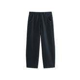 Men's Vintage Contrast-Stitched Wide-Leg Faux Denim Pants