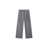 Women's High-Waisted Grey Wide-Leg Pants