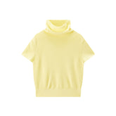 Women's Wool-Blend Drape-Neck Short-Sleeve Knit Top