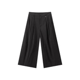 Women's Oversized High-Waist Cropped Straight-Leg Pants