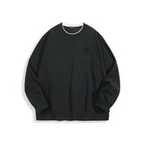 Men's Contrast-Collar Sweatshirt with Back Embroidery