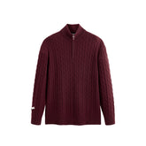 Men's Half-Zip Cable-Knit Sweater