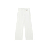 Women's Beige Lyocell Straight-Leg Jeans