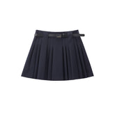 Women's Wool-Blend Pleated A-Line Mini Skirt