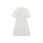 Women's Jacquard Puff-Sleeve Fit & Flare Dress