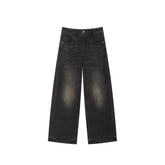 Women's Gradient Whiskered Curved-Leg Jeans