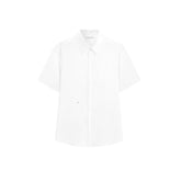 Men's White Short-Sleeve Shirt with Rhinestone Detail