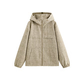 Men's Tweed-Texture Hooded Jacket