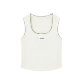 Women's Contrast U-Neck Knit Tank Top