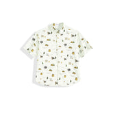 Men's Cotton Short-Sleeve Shirt with Allover Print