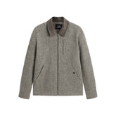 Men's Tweed Tailored Jacket with Faux Suede Collar