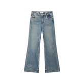 Women's Vintage Washed Flared Jeans