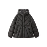 Women's Diamond-Quilted Drawstring Puffer Jacket