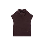 Women's Rabbit-Hair Blend Drape-Neck Modern Vest