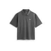 Men's Waffle-Knit Polo Shirt with Label