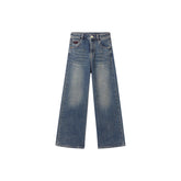 Women's Bleached High Waist Straight Jeans