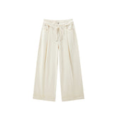 Women's Beige Wide-Leg Jeans