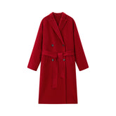 Women's Oversized Extra-Long Wool Coat with Belt
