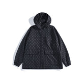 Men's Allover Jacquard Oversized Hooded Jacket