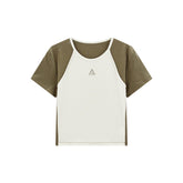 Women's Contrast Slim-Fit Cropped T-Shirt