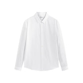 Men's Slim-Fit White Long-Sleeve Shirt