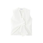 Women's Asymmetrical Pleated Oversized Blouse