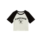 Women's Colorblock Printed Cropped T-Shirt