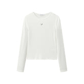 Women's Short Tonal Panel Tencel Long-Sleeve T-Shirt