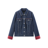 Women's Embroidered Denim Jacket with Contrast Details