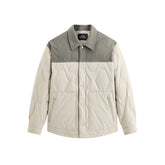 Men's Down Jacket with Corduroy Panels