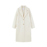Women's Beige Straight Wool Coat