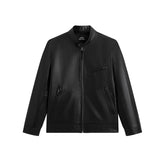 Men's Stand-Collar Moto Leather Jacket