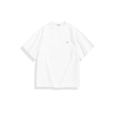 Men's White Textured Spliced T-Shirt