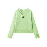 Women's Wool-Blend V-Neck Knit Sweater